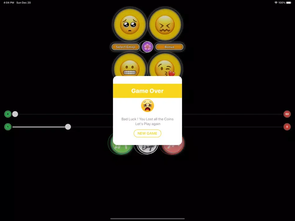 Tangkapan layar Emoji Game Slot Card iPad 