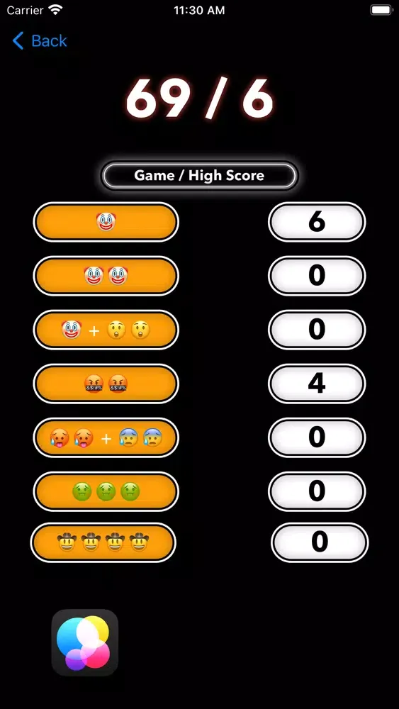 Tangkapan layar Emoji Game Slot Card