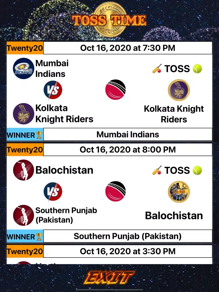 Toss Time:Live Cricket Updates iPad  Screenshots