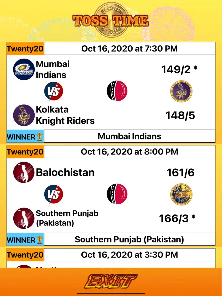 Toss Time:Live Cricket Updates iPad  Screenshots