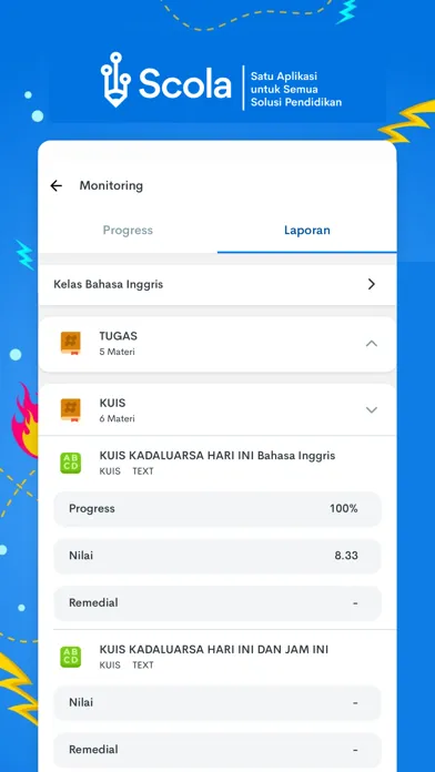 Zrzuty ekranu SCOLA LMS Untuk Orang Tua