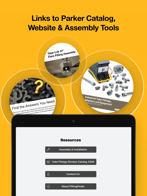 Parker FittingFinder™ iPad  Screenshots