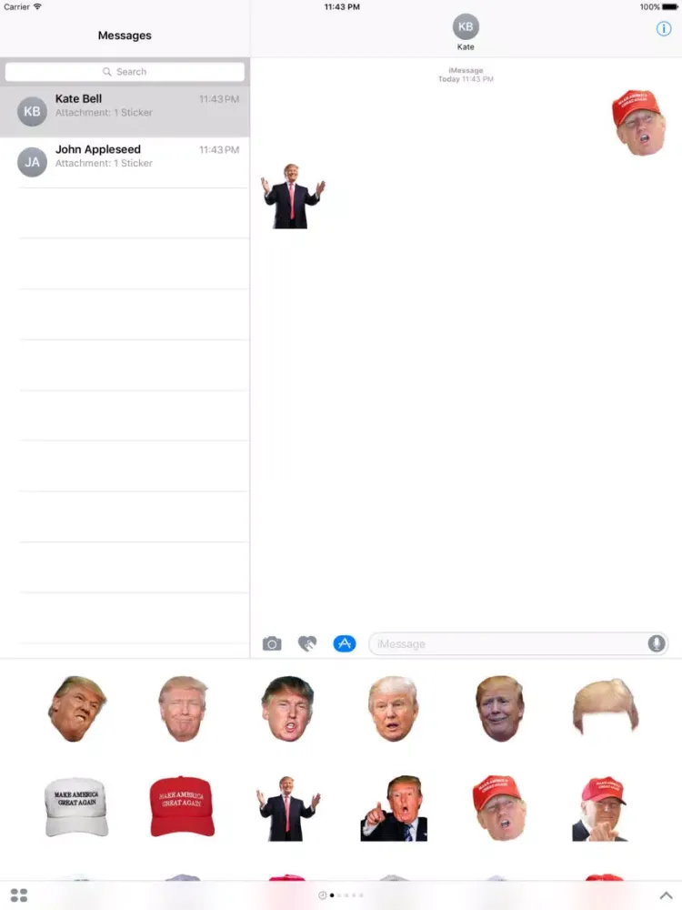 Capturas de tela do Donald Trump Stickers Make America Great Again iPad 
