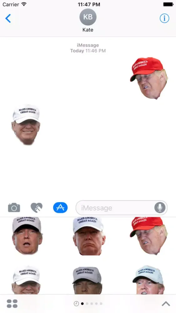 Capturas de tela do Donald Trump Stickers Make America Great Again