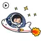 Cute Little Astronaut Sticker