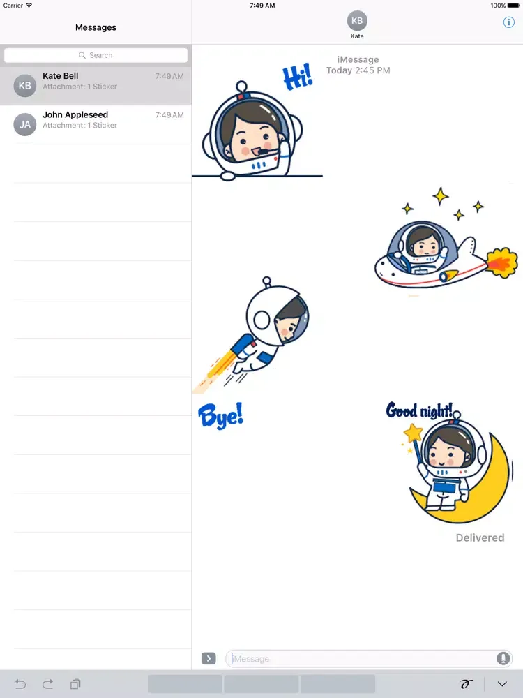 Capturas de tela do Cute Little Astronaut Sticker iPad 