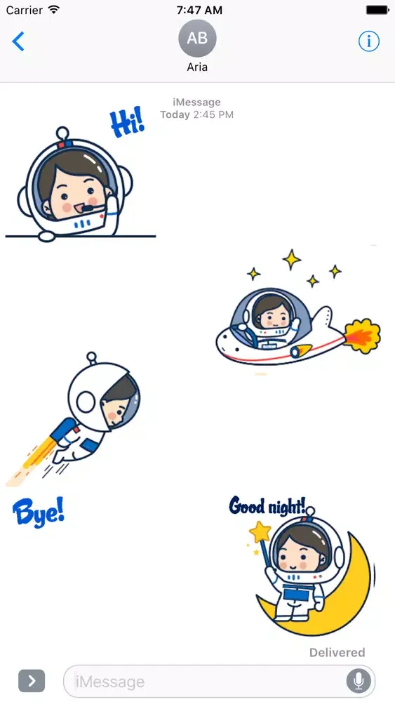Capturas de tela do Cute Little Astronaut Sticker