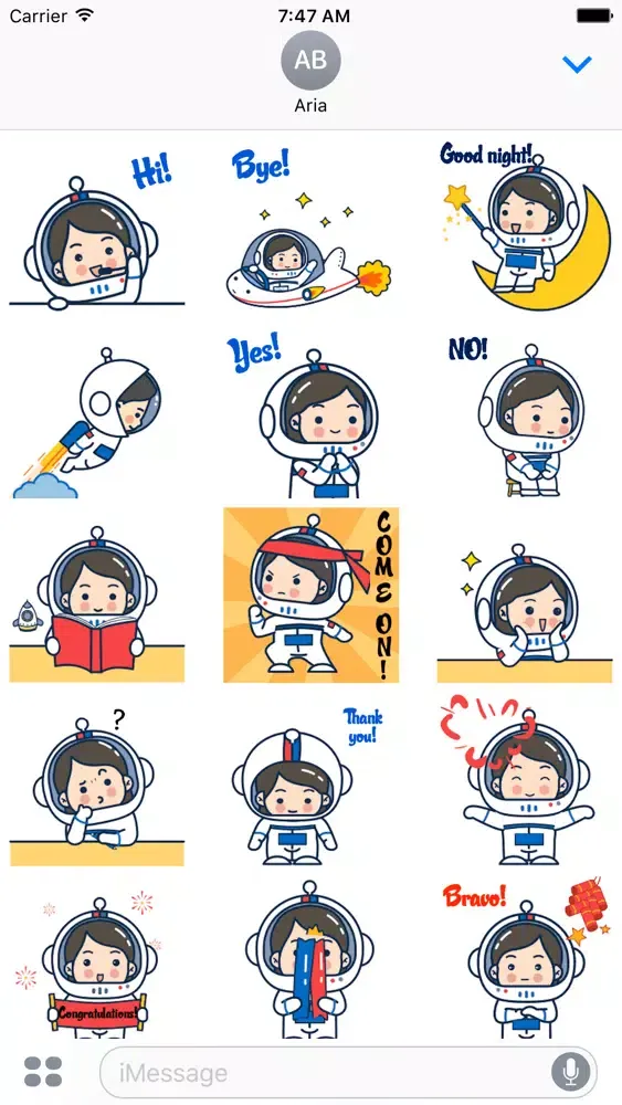 Capturas de tela do Cute Little Astronaut Sticker