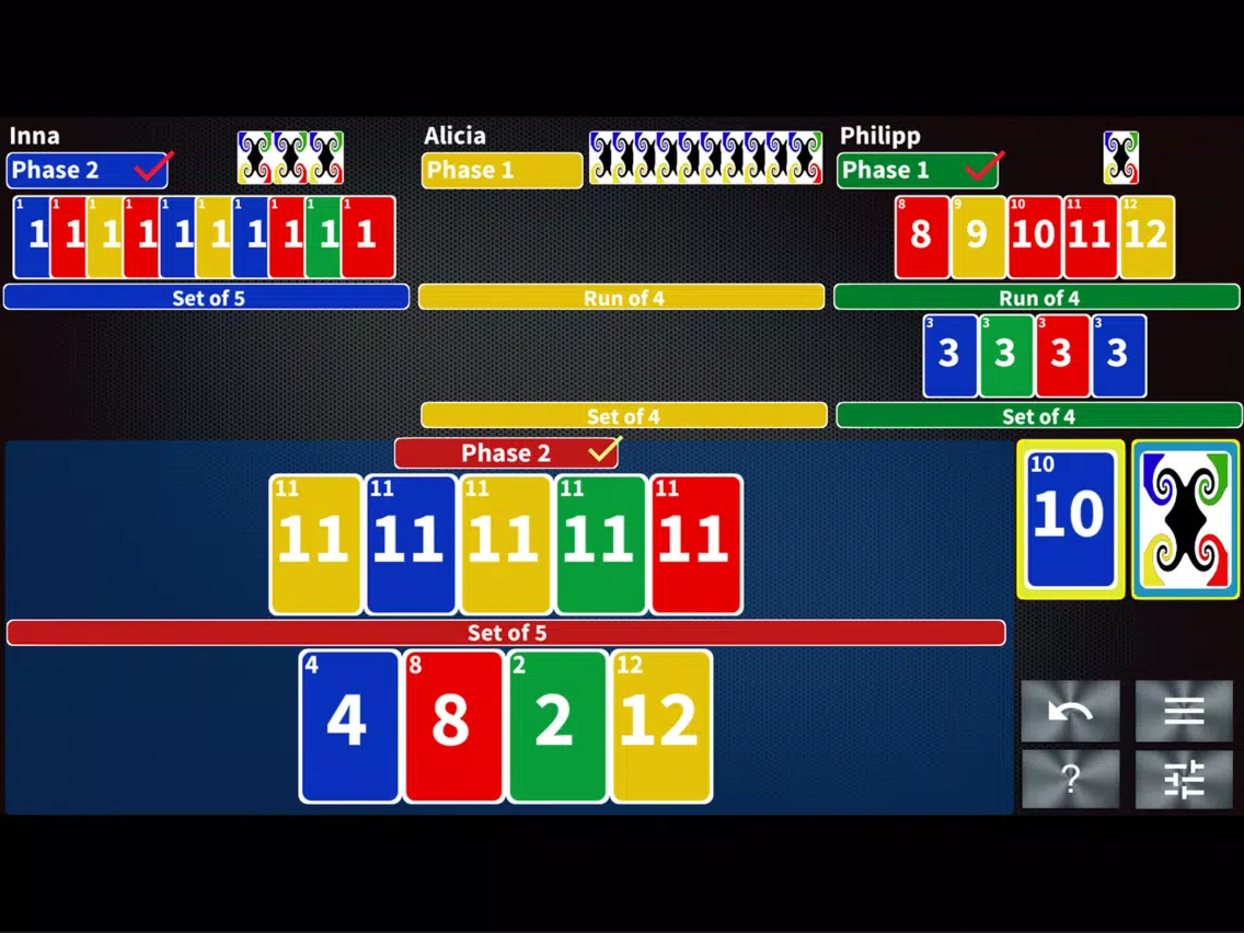 Capturas de pantalla de Phase Rummy Plus card game iPad 