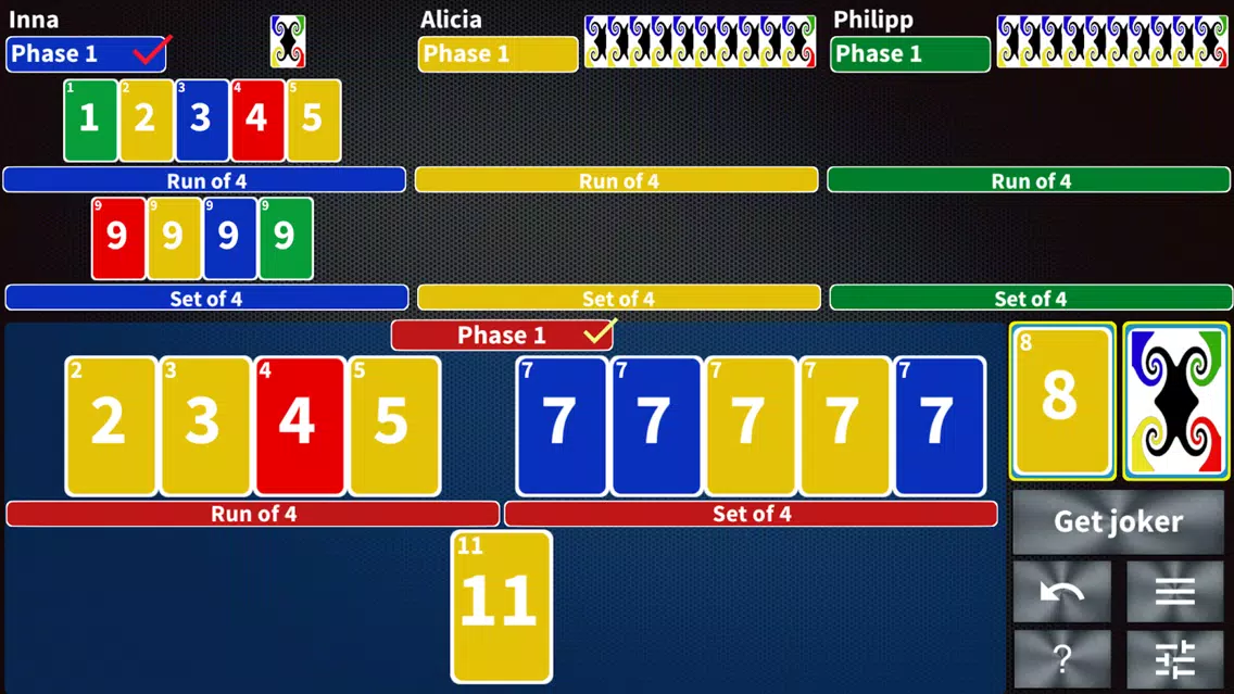 Capturas de pantalla de Phase Rummy Plus card game