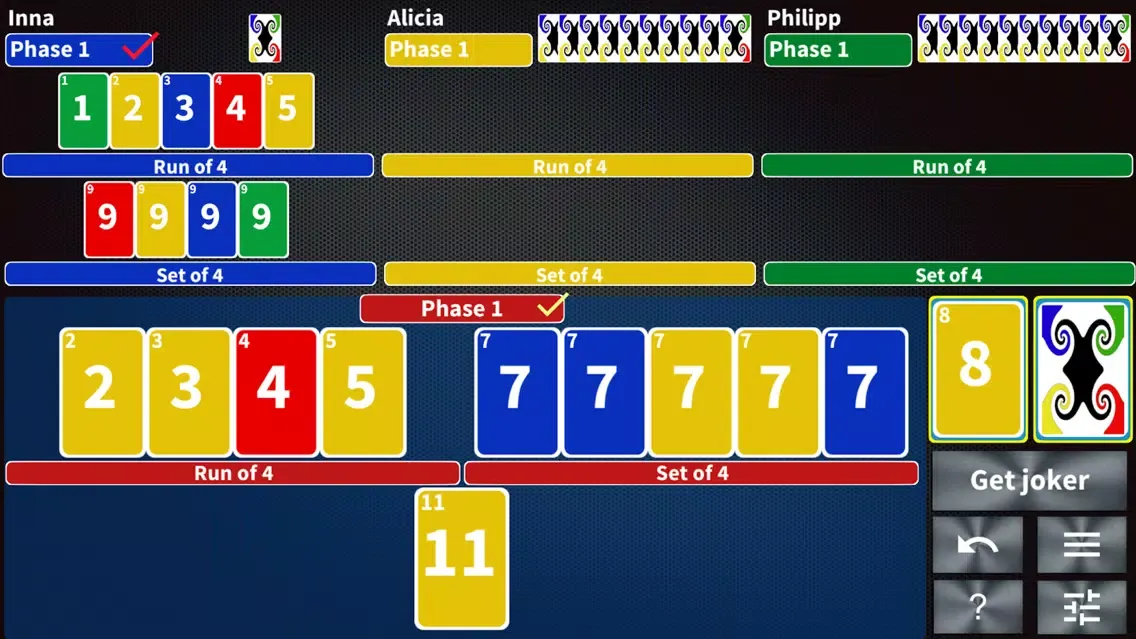 Screenshot di Phase Rummy Plus card game