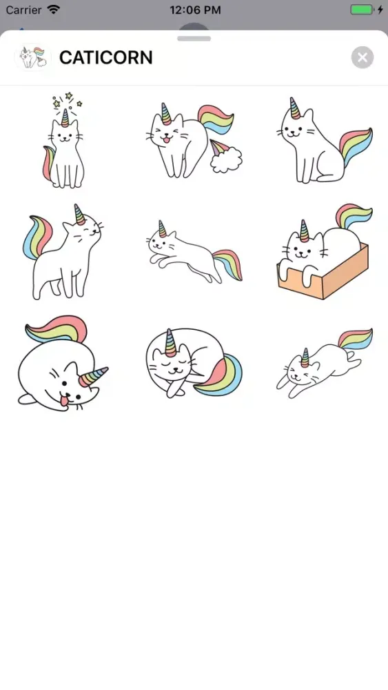 Tangkapan skrin CATICORN