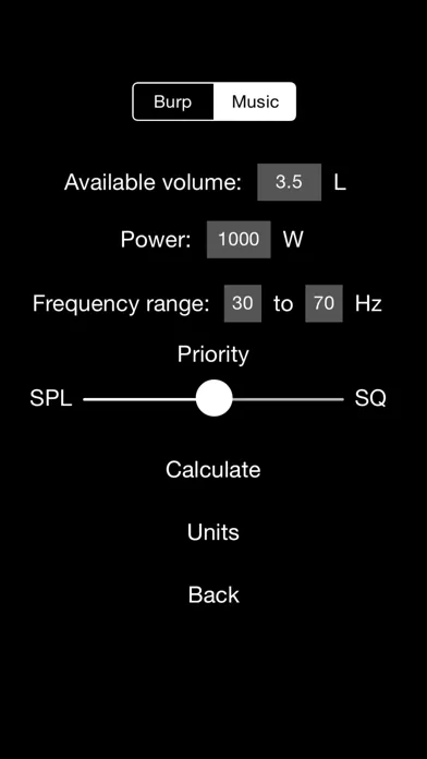 ภาพหน้าจอของ Woofer Box Calculator PRO