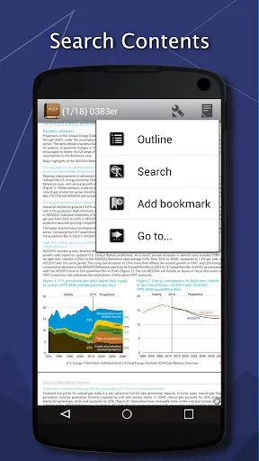 Capturas de tela do PDF Reader