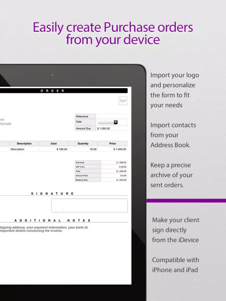 Order Form | Intuitive PDF pad for Sales, Purchases and Work iPad  Screenshots