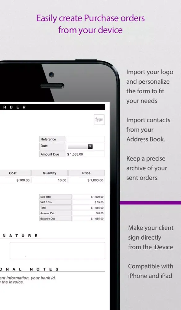 Order Form | Intuitive PDF pad for Sales, Purchases and Work Screenshots