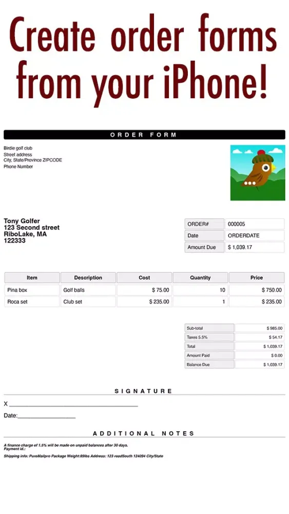 Order Form | Intuitive PDF pad for Sales, Purchases and Work Screenshots