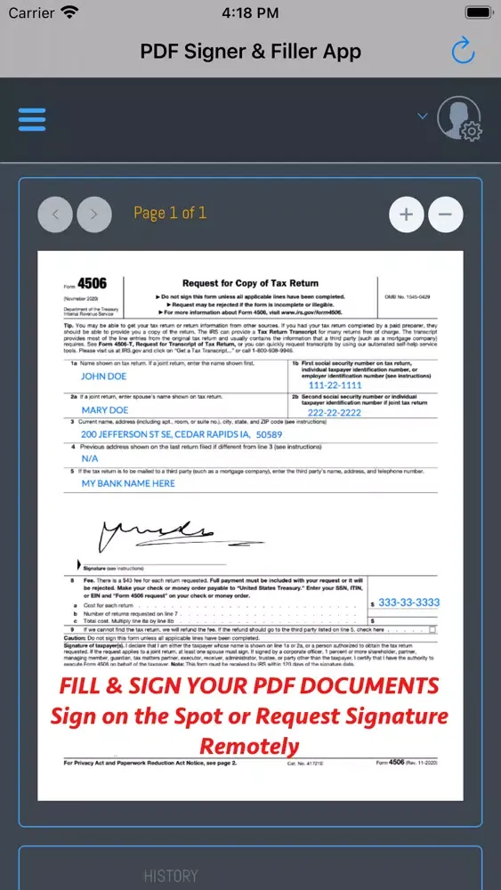 Captures d'écran de PDF Signer & Filler App