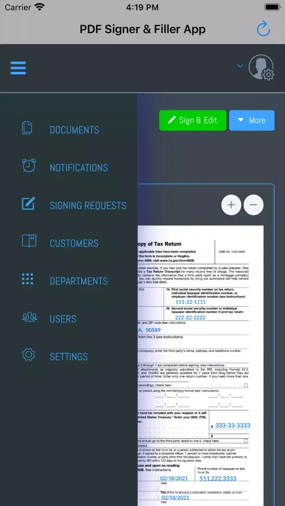 Captures d'écran de PDF Signer & Filler App