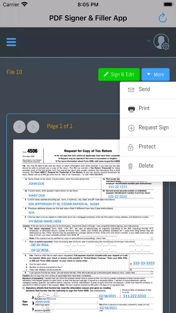 Captures d'écran de PDF Signer & Filler App