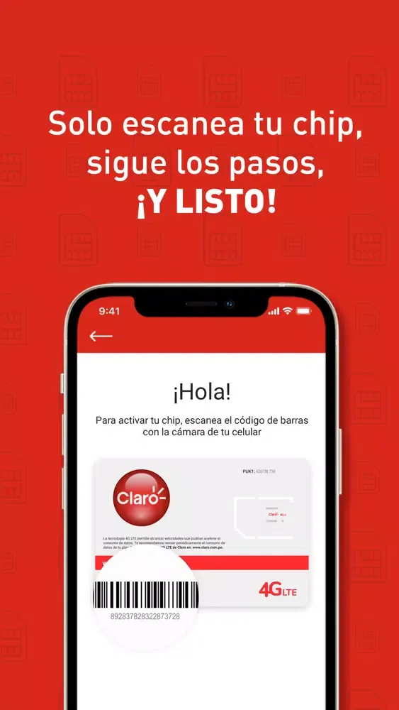 Capturas de tela do Activa tu Claro Perú