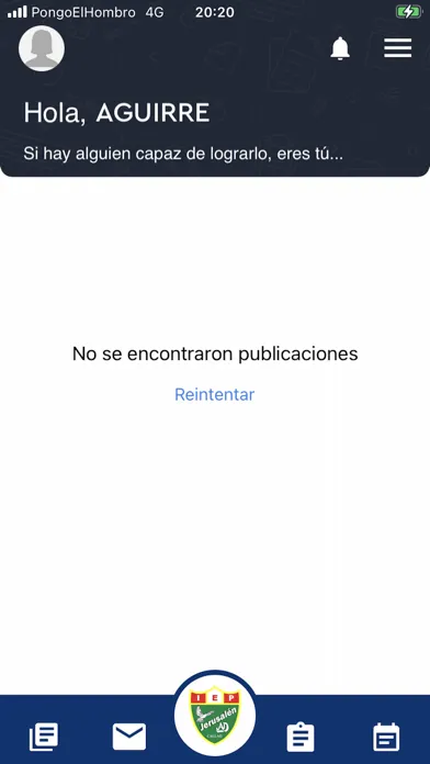 Capturas de tela do Colegio Cristiano Jerusalén