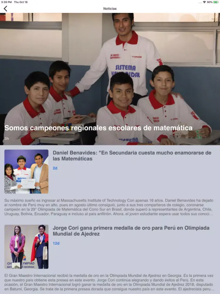 Capturas de tela do Colegio Saco Oliveros iPad 