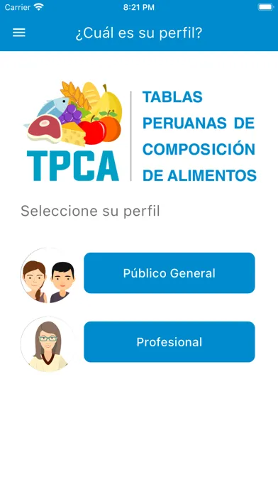Capturas de tela do TPCA