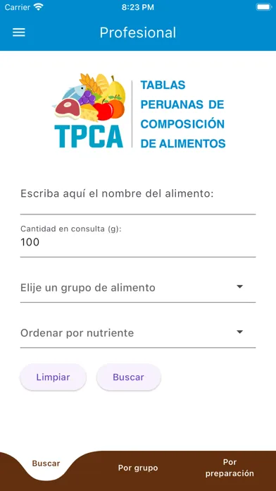 Capturas de tela do TPCA