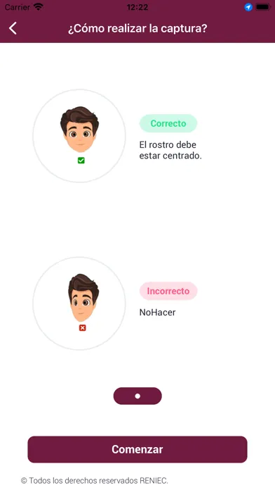 Capturas de tela do ID Perú