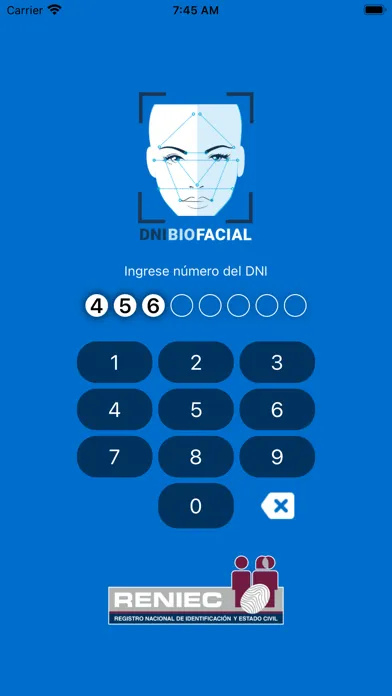 ภาพหน้าจอของ DNI BioFacial