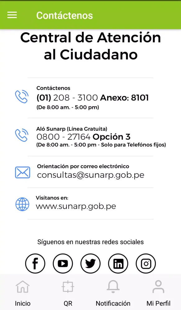Sunarp Screenshots