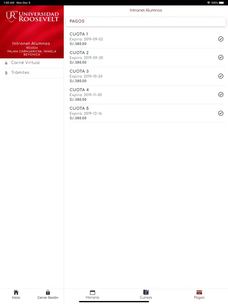 Ảnh chụp màn hình của Roosevelt Movil iPad 