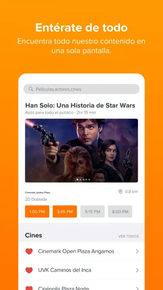 Fandango Latinoamérica - Cines Ekran Görüntüleri