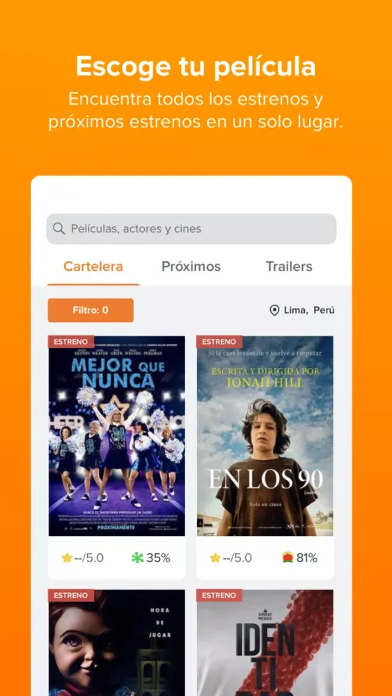 Fandango Latinoamérica - Cines Ekran Görüntüleri