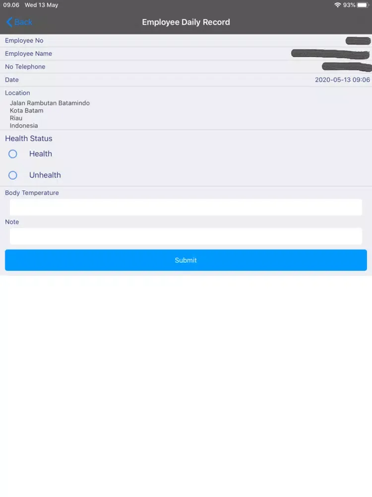 Tangkapan skrin PEB Care iPad 