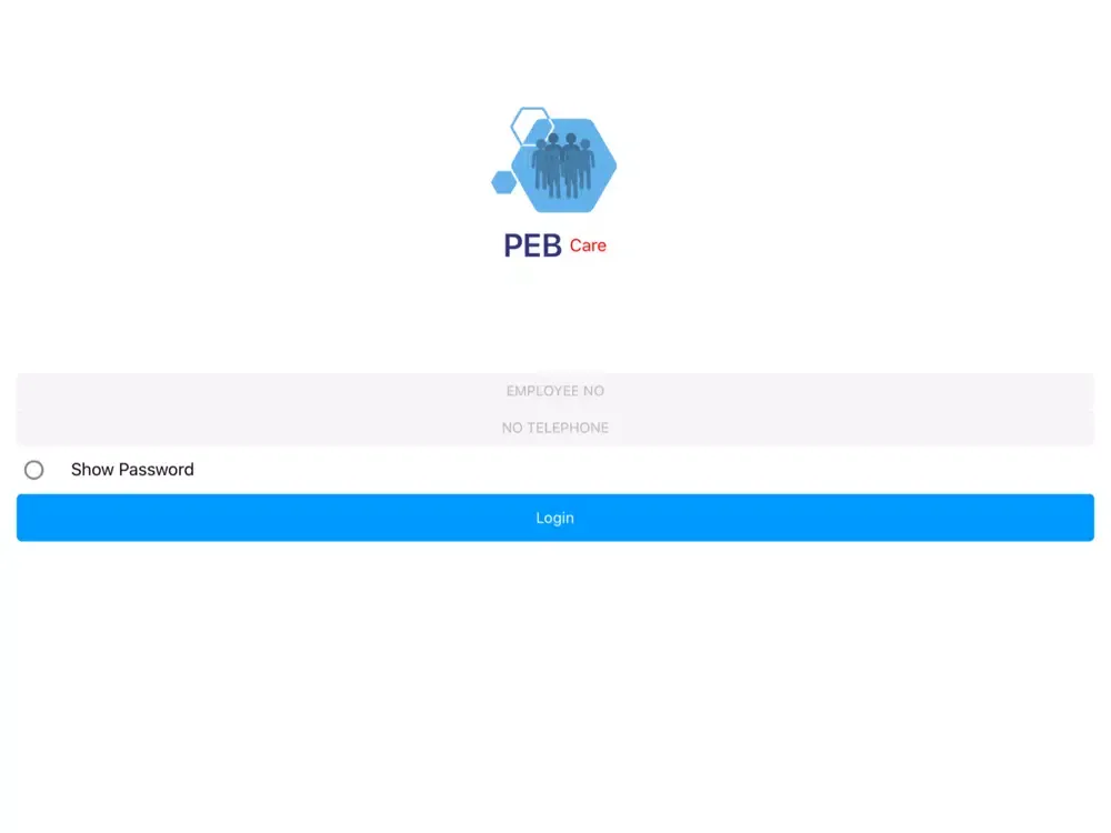 Tangkapan skrin PEB Care iPad 