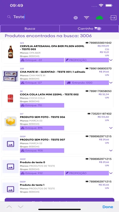 Tangkapan skrin Pedidos Móveis
