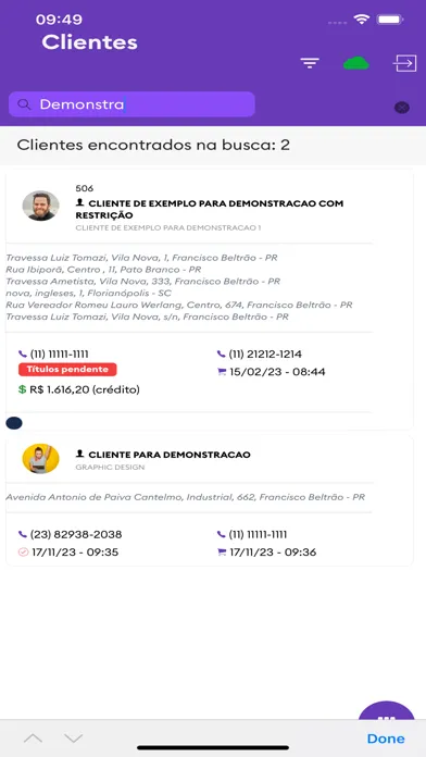 Tangkapan skrin Pedidos Móveis