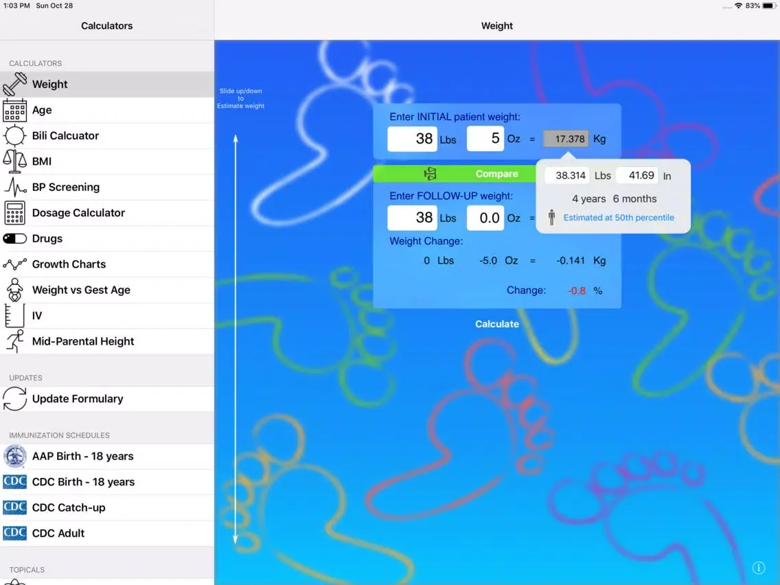 Pedi QuikCalc iPad  Ekran Görüntüleri