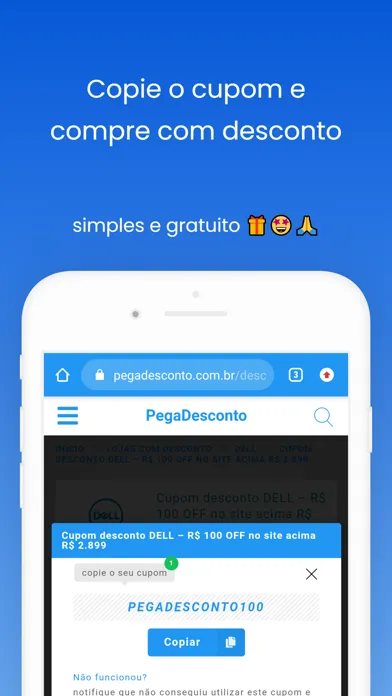 Tangkapan skrin PegaDesconto Ofertas e Cupons