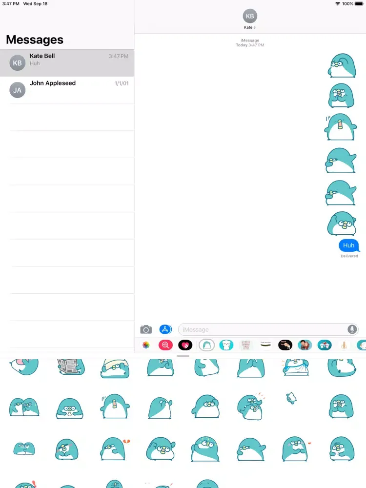ภาพหน้าจอของ Penguin Cute Animated Sticker iPad 