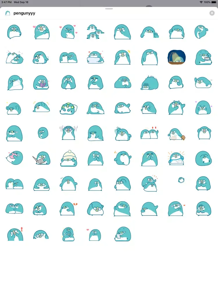 ภาพหน้าจอของ Penguin Cute Animated Sticker iPad 