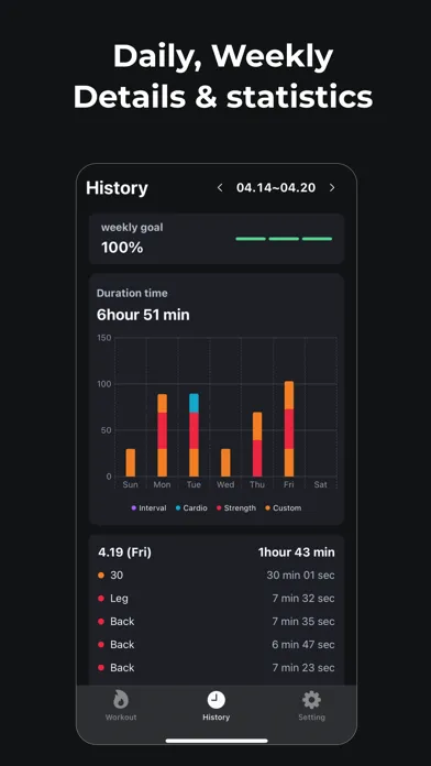 ภาพหน้าจอของ Workout Timy - Gym HIIT Timer