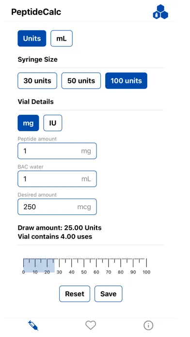 Screenshot di Peptide Calculator