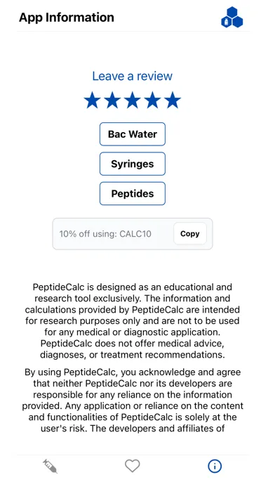 Screenshot di Peptide Calculator