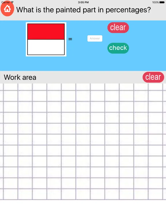 Ảnh chụp màn hình của 6th Grade Practice Percent,Fractions and Decimals iPad 