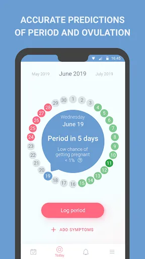 Screenshot di Period tracker  Cycle calendar