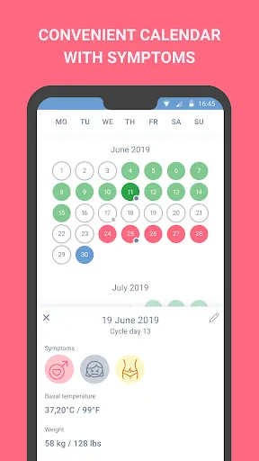 Screenshot di Period tracker  Cycle calendar