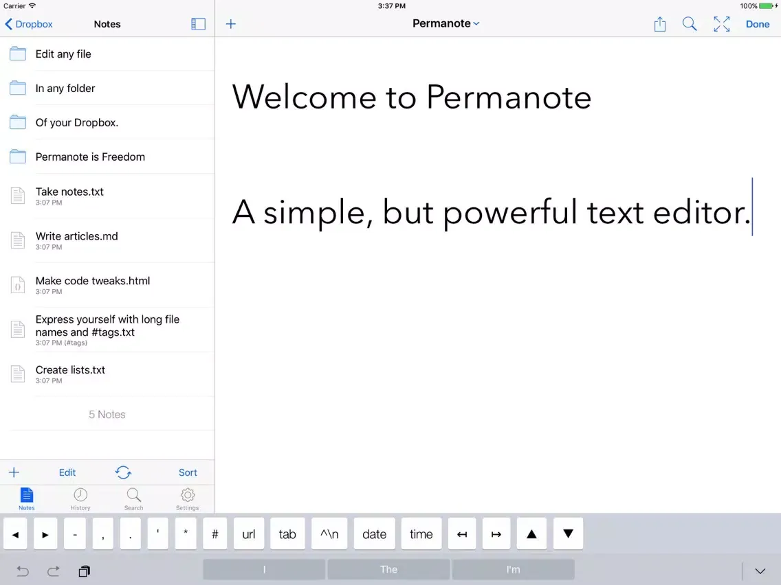 Permanote (standalone) iPad  Screenshots